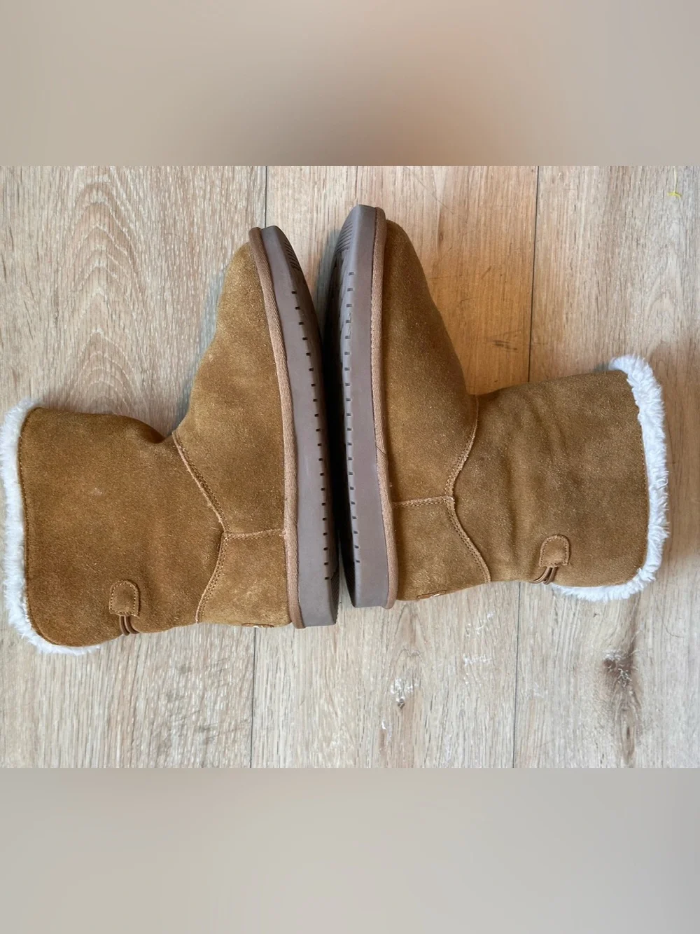 Koolaburra by Ugg Nalie Kids Button Suede Boot - Chestnut Brown UNISEX